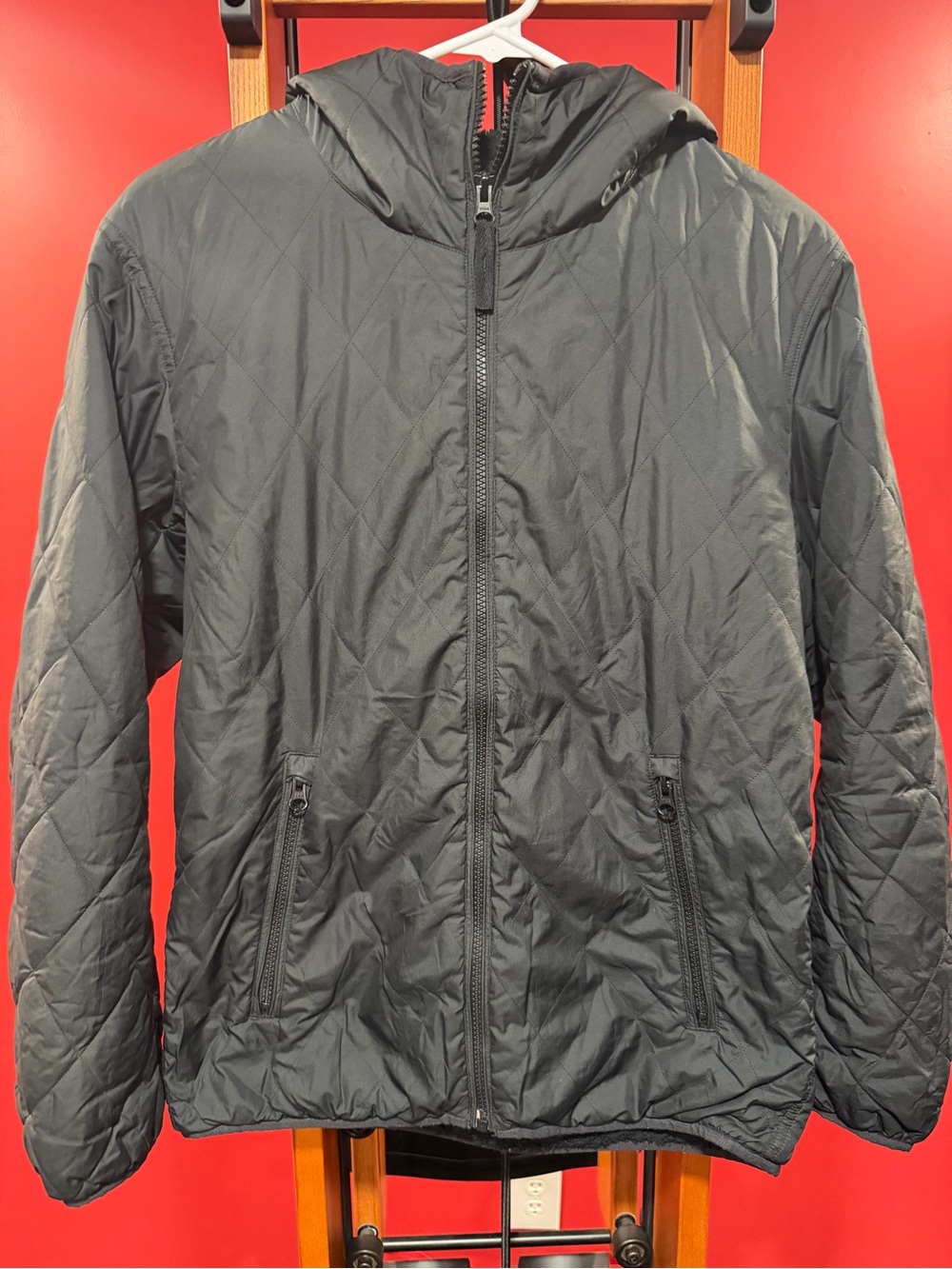 UNIQLO Quilted Lightweight Jacket With Pile-Lined Fleece Men’s Small Black